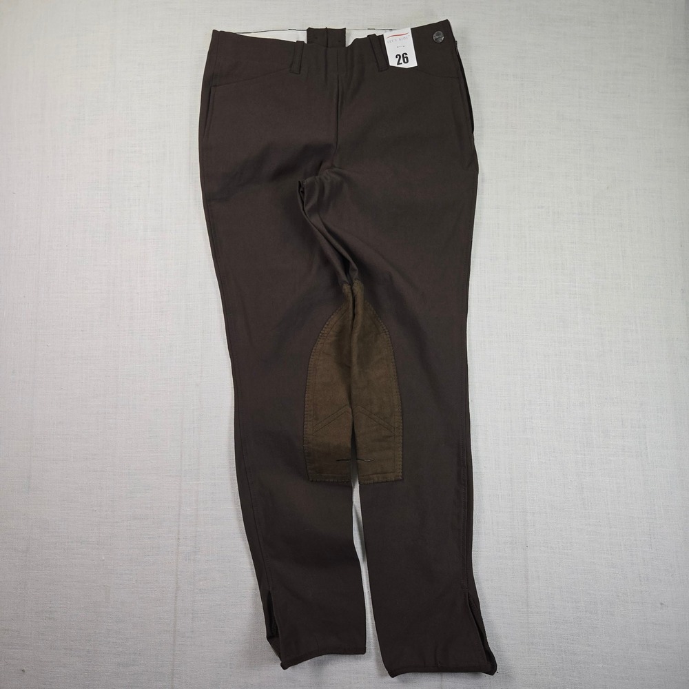 NWT TuffRider Jodhpurs 26 Women Equestrian Riding Breeches Brown Low Rise Patch